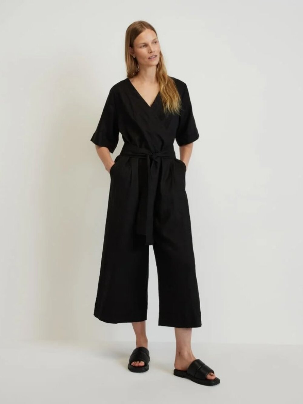 Everlane The Wrap Jumpsuit in Black - Wide Leg